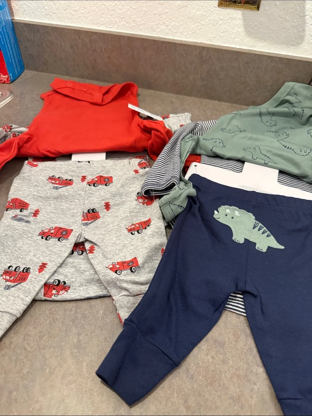 Carters 3 pc set boys 3 mos. Both sets included